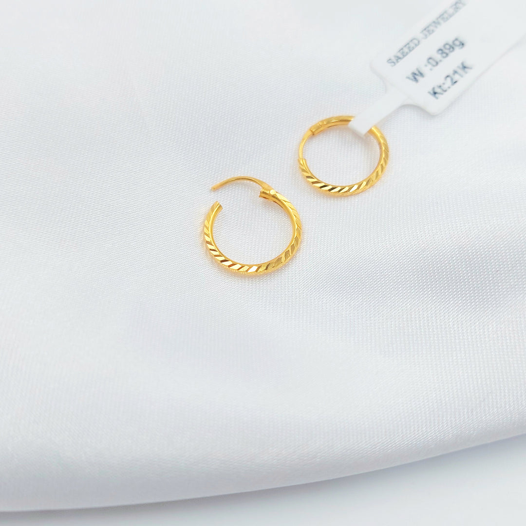 21K حلق ذبلة-مجوهرات الشيخ سعيد-Saeed Jewelry 