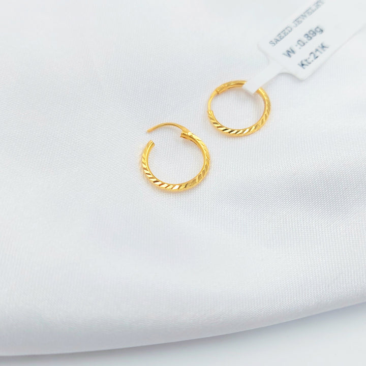 21K حلق ذبلة-مجوهرات الشيخ سعيد-Saeed Jewelry 