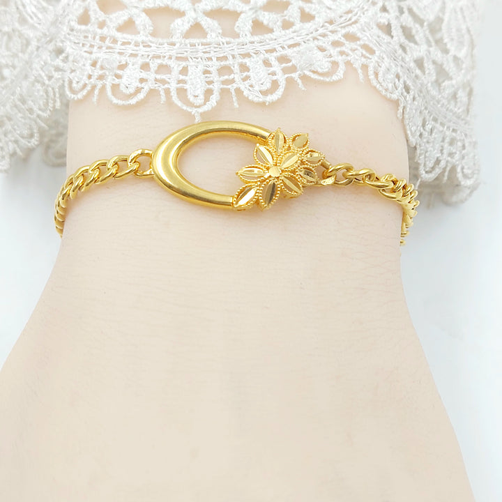 21K اسوارة ورق الشجر-مجوهرات الشيخ سعيد-Saeed Jewelry 