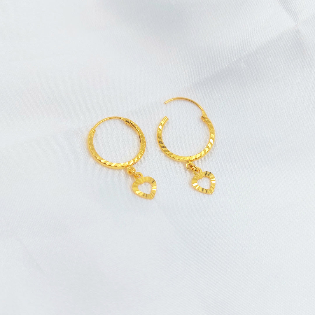 21K حلق ذبلة-مجوهرات الشيخ سعيد-Saeed Jewelry 