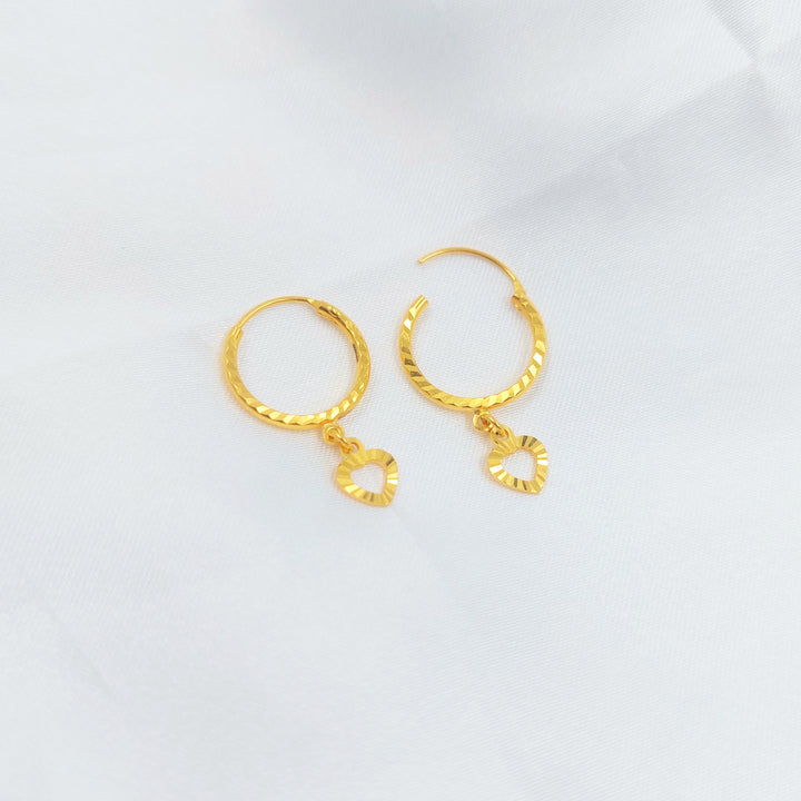 21K حلق ذبلة-مجوهرات الشيخ سعيد-Saeed Jewelry 