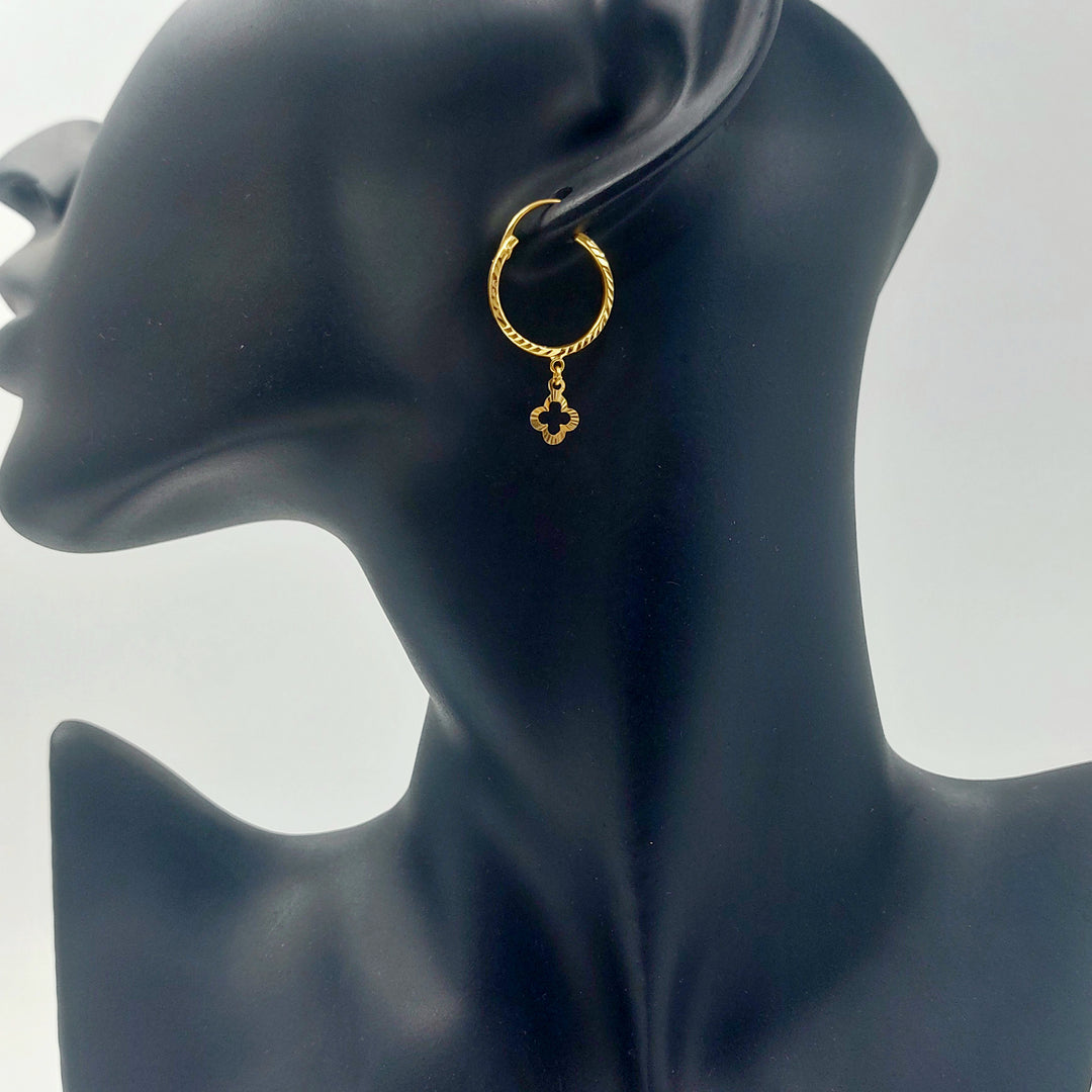 21K حلق ذبلة-مجوهرات الشيخ سعيد-Saeed Jewelry 