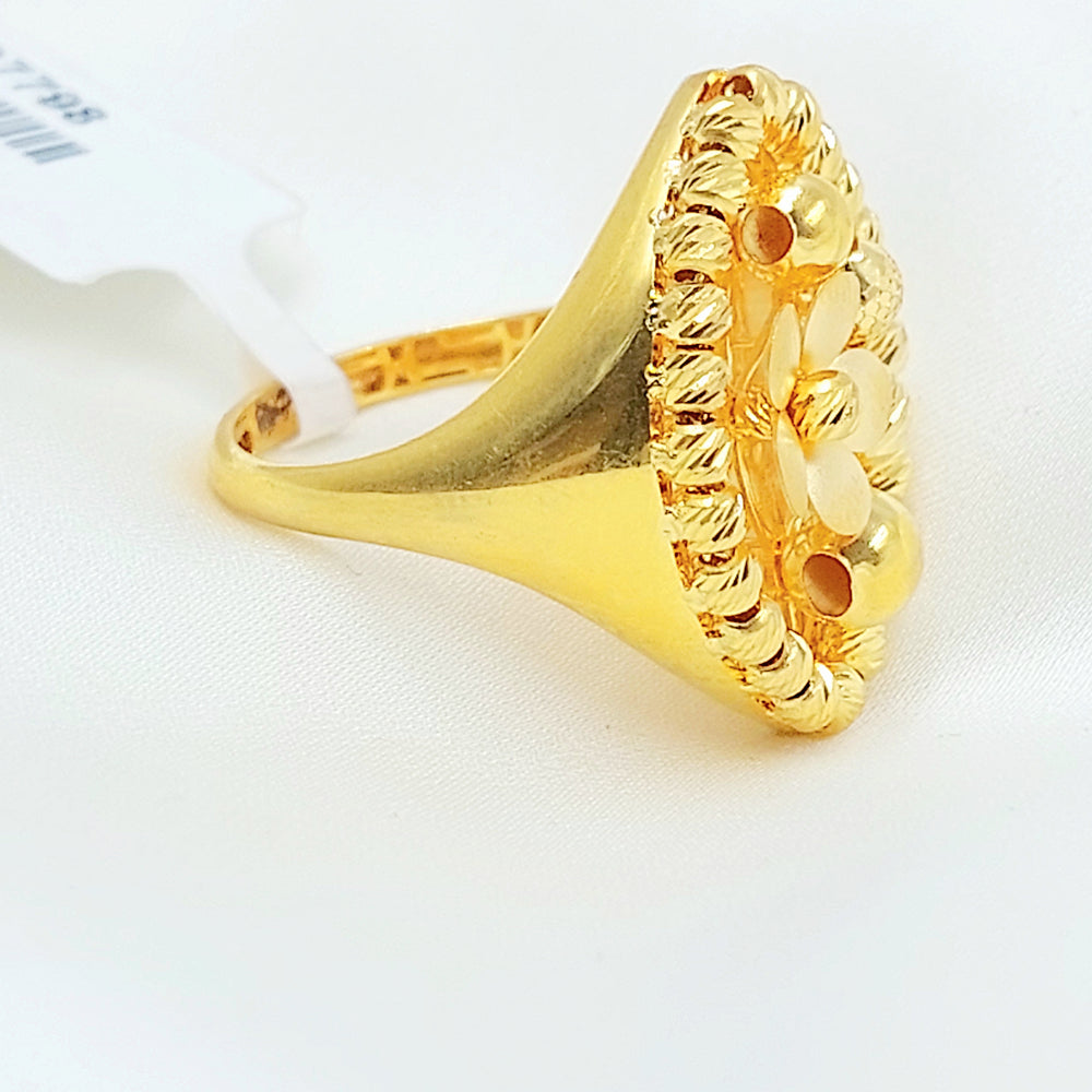 21K خاتم وردة اكسترا-مجوهرات الشيخ سعيد-Saeed Jewelry 