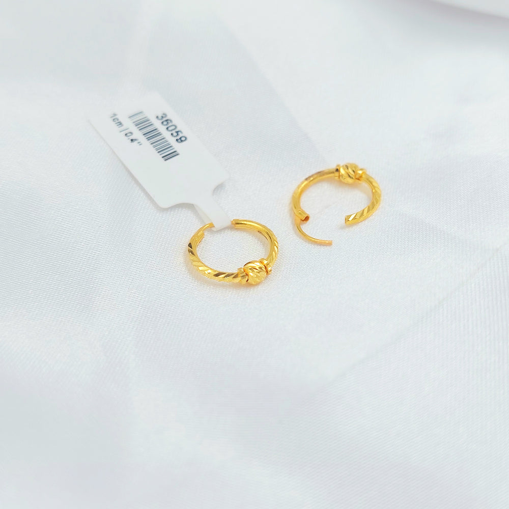 21K حلق ذبلة-مجوهرات الشيخ سعيد-Saeed Jewelry 