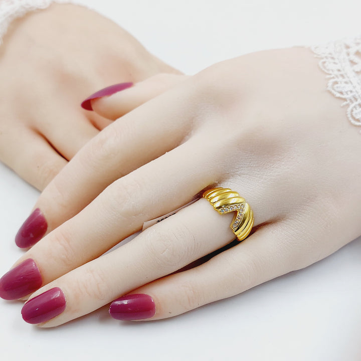 21K خاتم اكسترا مرصع-مجوهرات الشيخ سعيد-Saeed Jewelry 