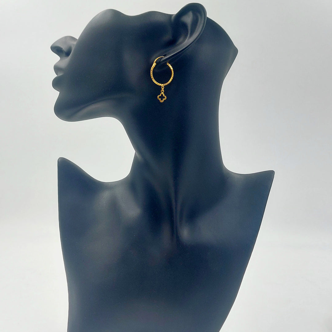 21K حلق ذبلة-مجوهرات الشيخ سعيد-Saeed Jewelry 