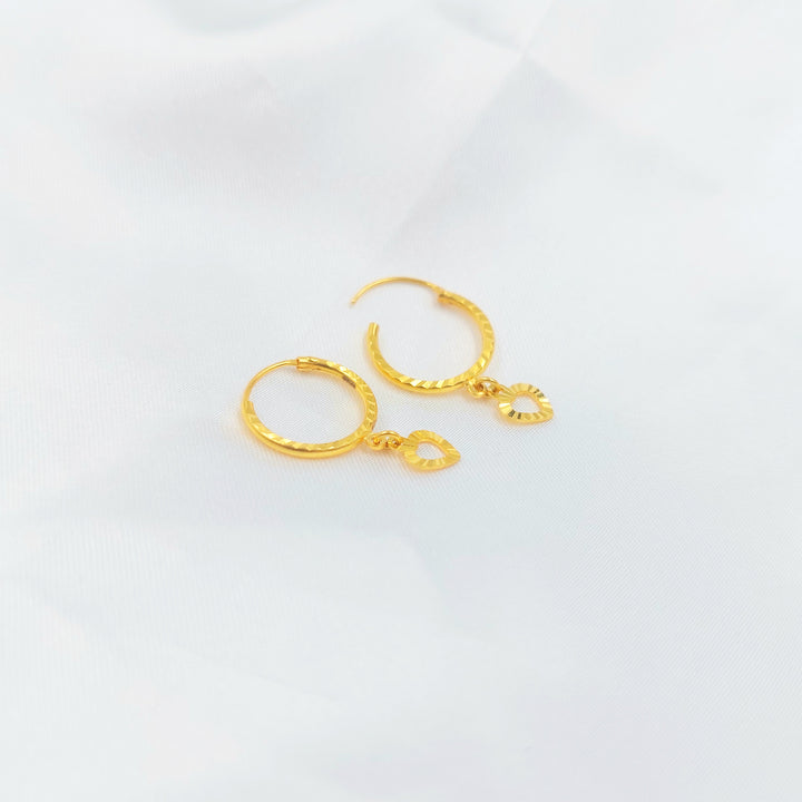 21K حلق ذبلة-مجوهرات الشيخ سعيد-Saeed Jewelry 