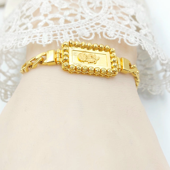 21K اسوارة اونصه طابات-مجوهرات الشيخ سعيد-Saeed Jewelry 