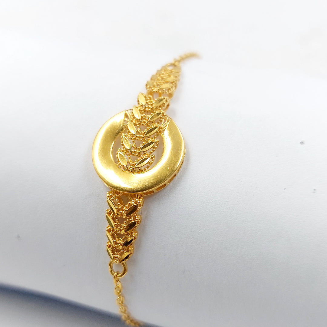 21K اسوارة ورق الشجر-مجوهرات الشيخ سعيد-Saeed Jewelry 