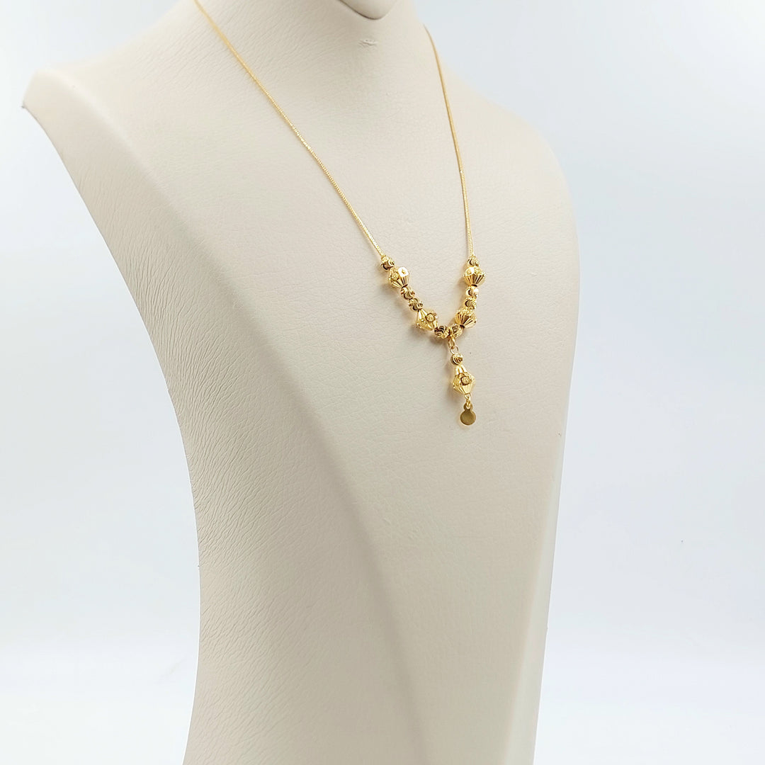 21K عقد مسبحة طابات-مجوهرات الشيخ سعيد-Saeed Jewelry 