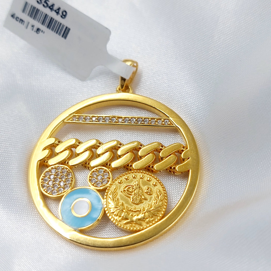 21K تعليقة دائري مينا مرصع-مجوهرات الشيخ سعيد-Saeed Jewelry 