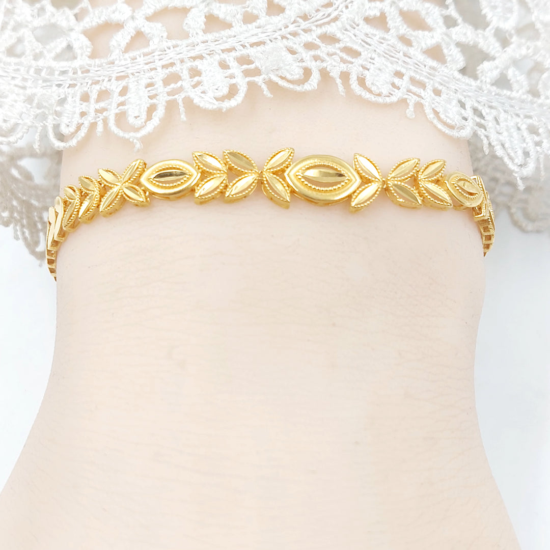21K اسوارة ورق الشجر-مجوهرات الشيخ سعيد-Saeed Jewelry 