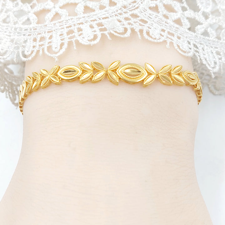 21K اسوارة ورق الشجر-مجوهرات الشيخ سعيد-Saeed Jewelry 