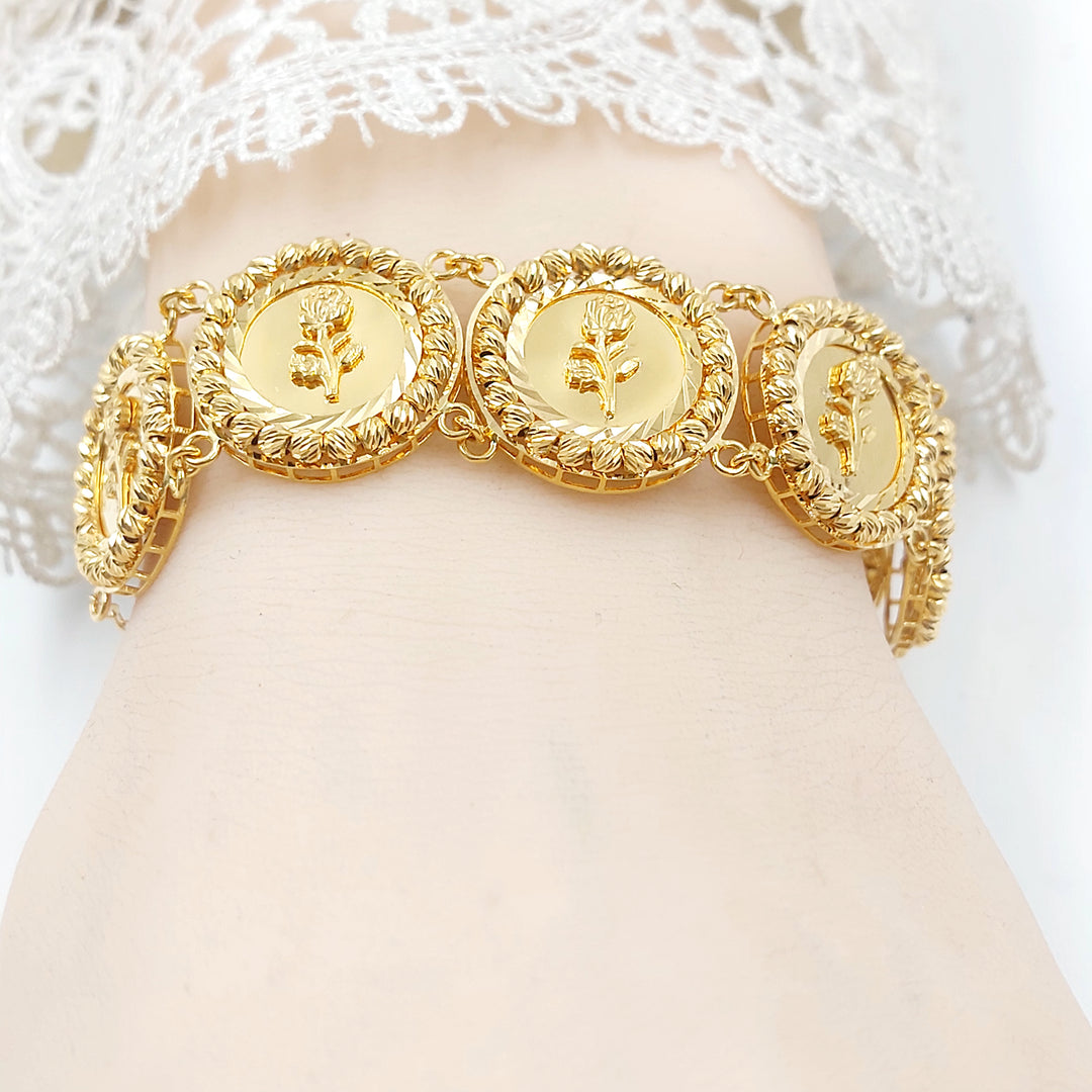 21K اسوارة اونصه وردة-مجوهرات الشيخ سعيد-Saeed Jewelry 