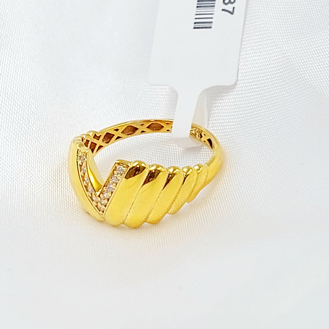 21K خاتم اكسترا مرصع-مجوهرات الشيخ سعيد-Saeed Jewelry 