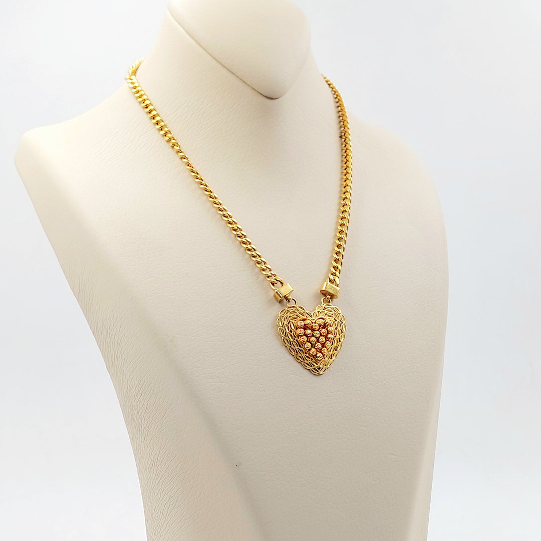 21K عقد قلب اكسترا-مجوهرات الشيخ سعيد-Saeed Jewelry 