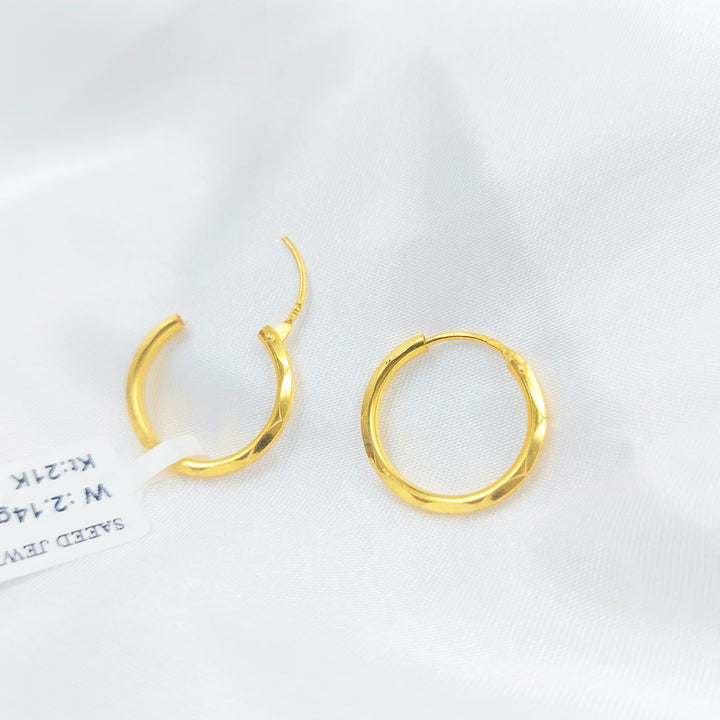 21K حلق ذبلة-مجوهرات الشيخ سعيد-Saeed Jewelry 