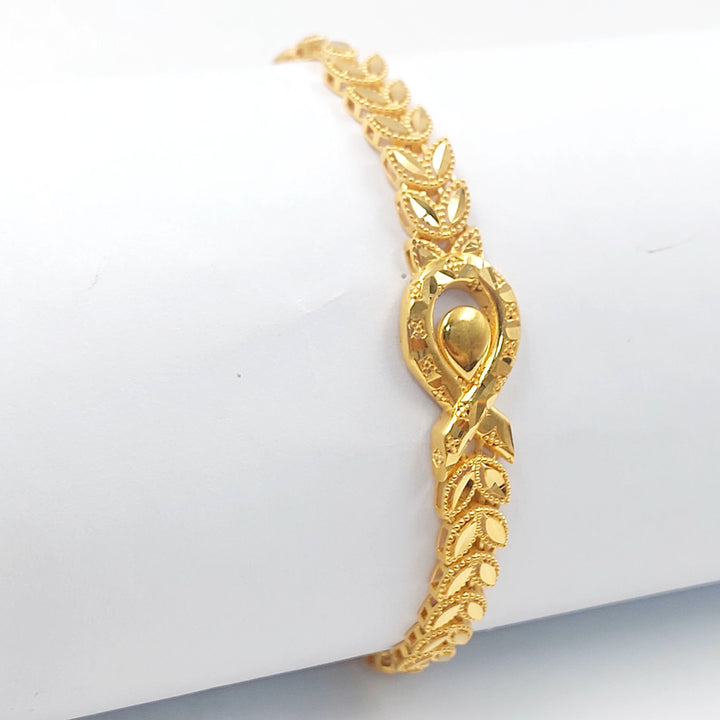 21K اسوارة ورق الشجر-مجوهرات الشيخ سعيد-Saeed Jewelry 