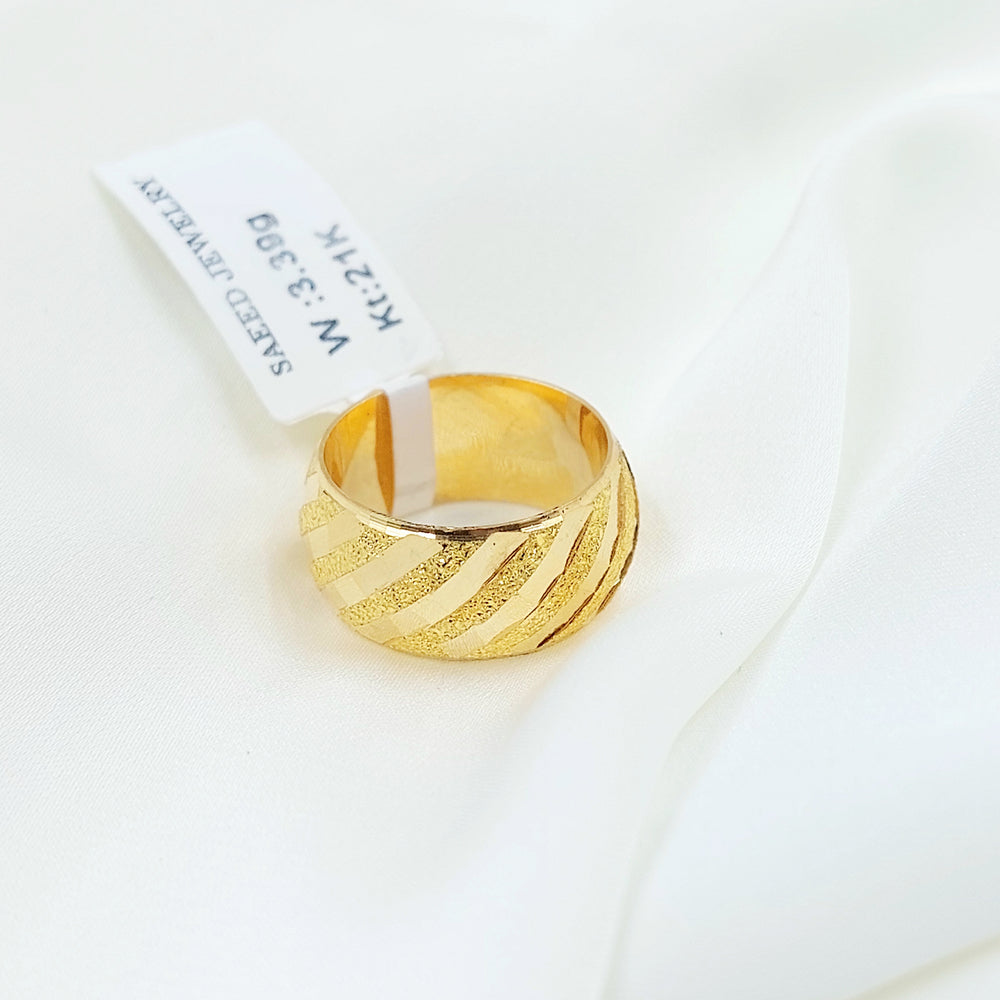 21K ذبلة رشة السكر عريض-مجوهرات الشيخ سعيد-Saeed Jewelry 