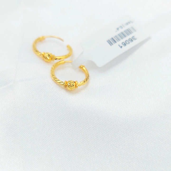 21K حلق ذبلة-مجوهرات الشيخ سعيد-Saeed Jewelry 