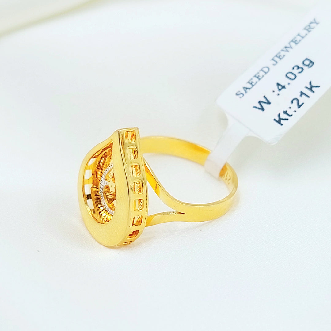 21K خاتم دمعة اكسترا-مجوهرات الشيخ سعيد-Saeed Jewelry 