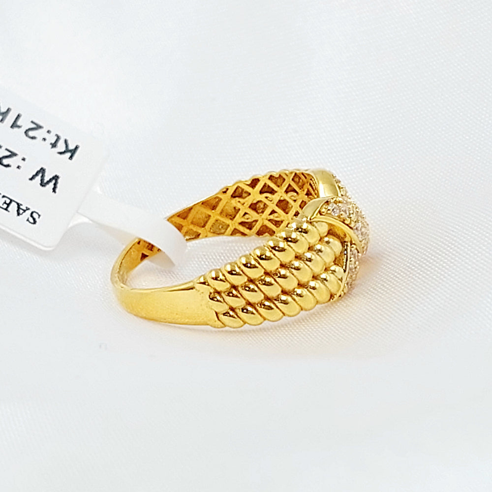 21K خاتم اكسترا مرصع-مجوهرات الشيخ سعيد-Saeed Jewelry 