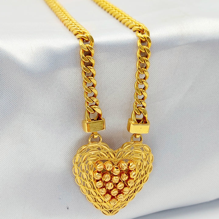 21K عقد قلب اكسترا-مجوهرات الشيخ سعيد-Saeed Jewelry 