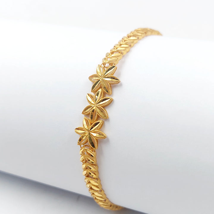 21K اسوارة ورق الشجر-مجوهرات الشيخ سعيد-Saeed Jewelry 