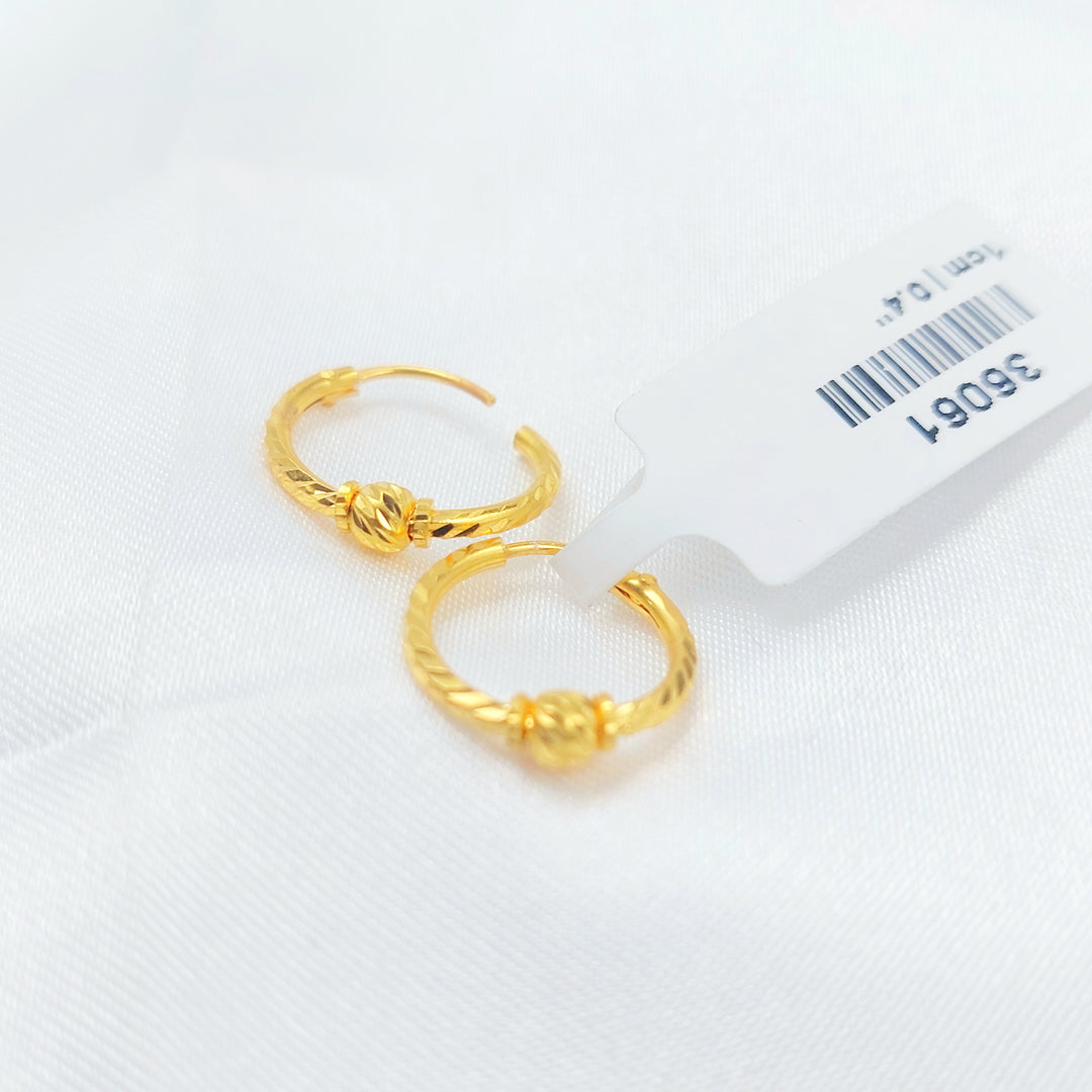 21K حلق ذبلة-مجوهرات الشيخ سعيد-Saeed Jewelry 