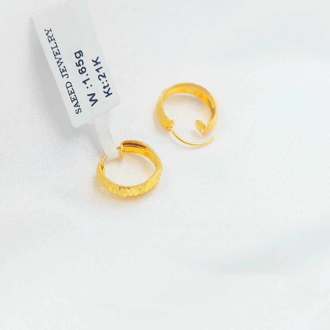 21K حلق ذبلة-مجوهرات الشيخ سعيد-Saeed Jewelry 