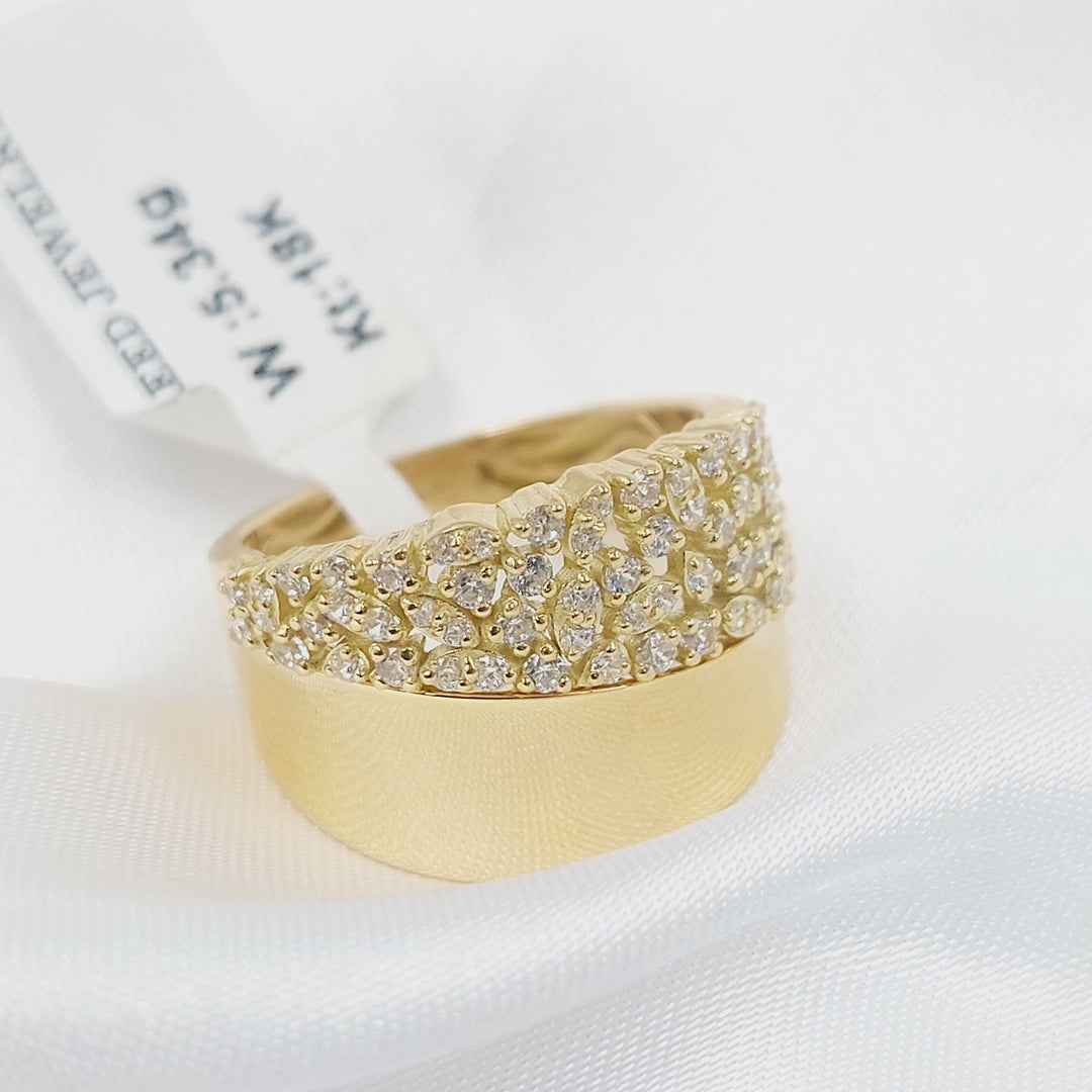 18K خاتم اكسترا مرصع-مجوهرات الشيخ سعيد-Saeed Jewelry 