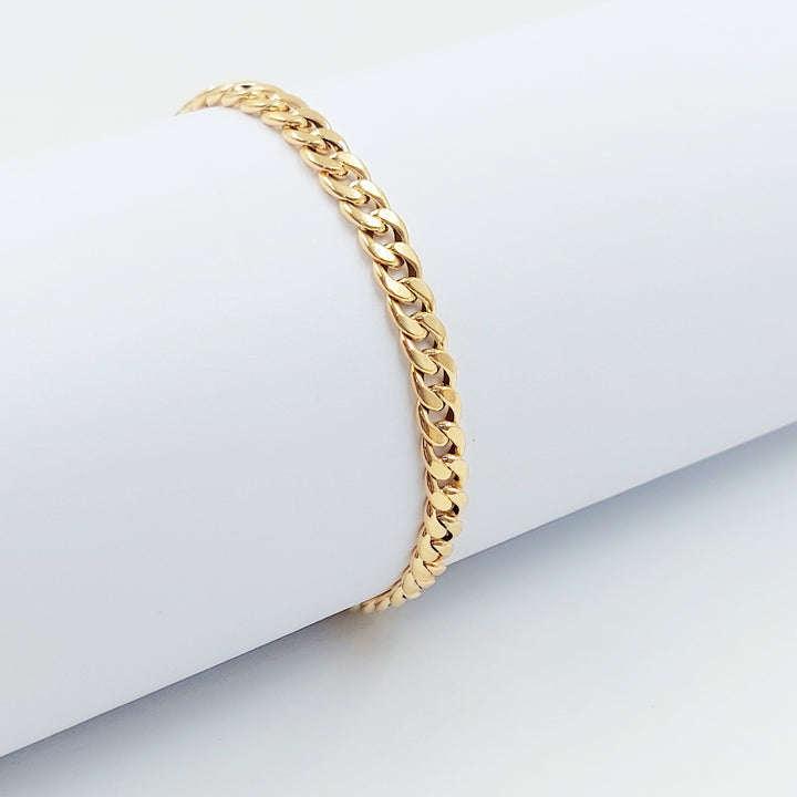 18K اسوارة جنزير مبسط-مجوهرات الشيخ سعيد-Saeed Jewelry 