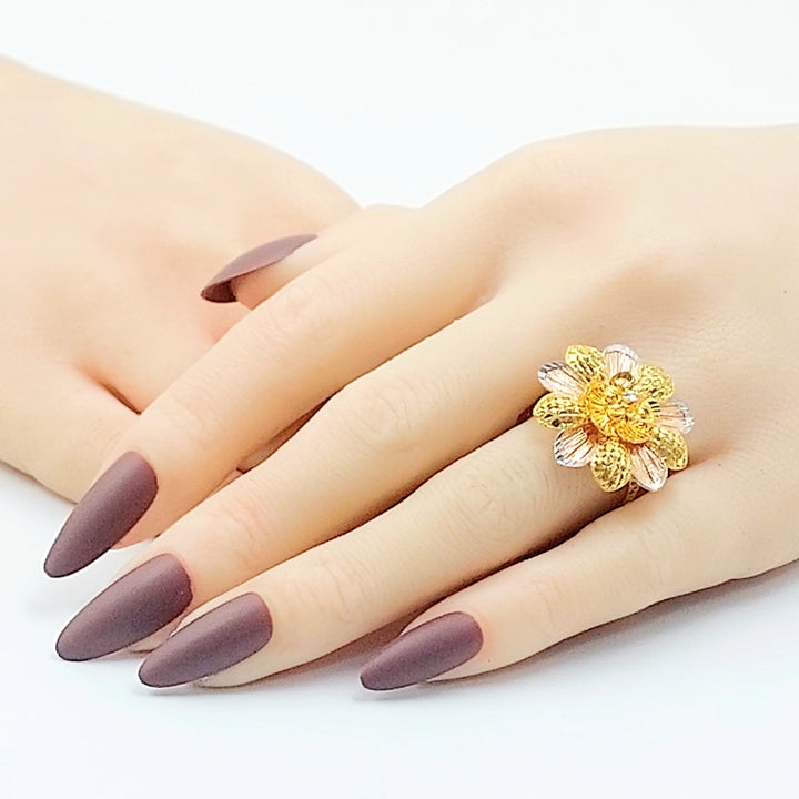 21K خاتم وردة اكسترا-مجوهرات الشيخ سعيد-Saeed Jewelry 