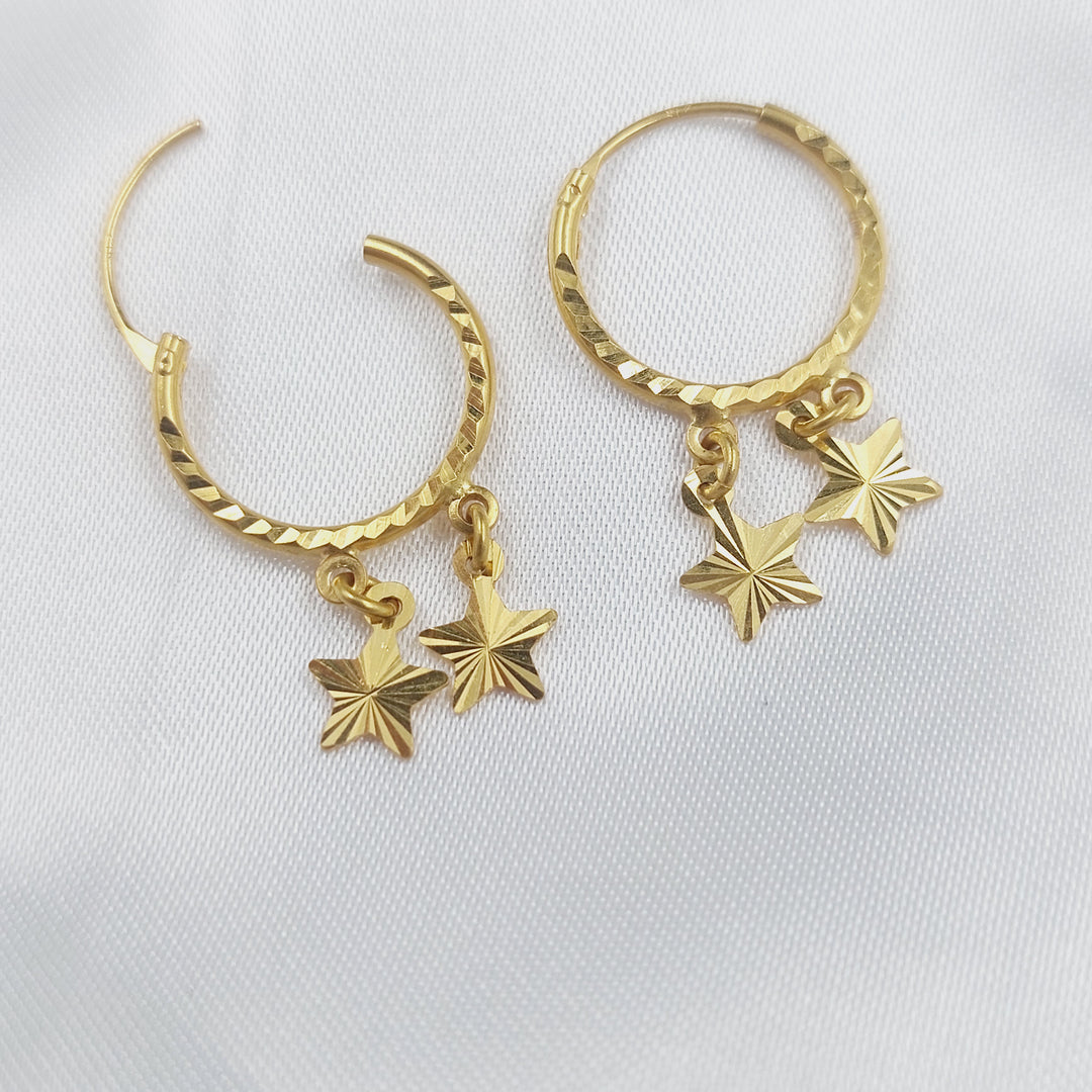 21K حلق ذبلة دنانديش-مجوهرات الشيخ سعيد-Saeed Jewelry 