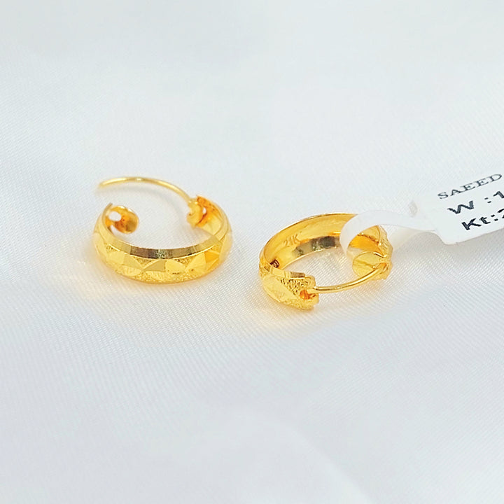 21K حلق ذبلة-مجوهرات الشيخ سعيد-Saeed Jewelry 