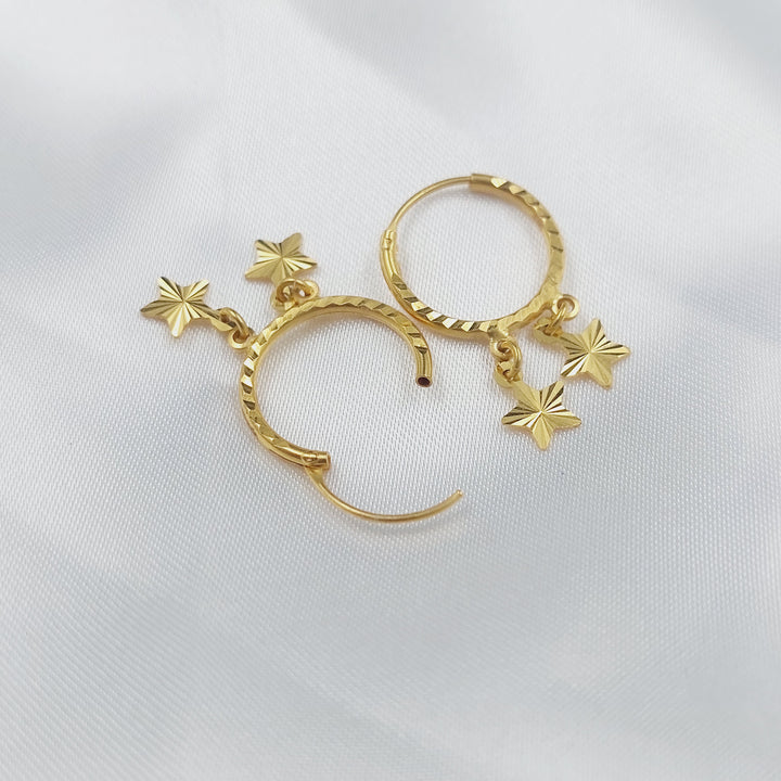 21K حلق ذبلة دنانديش-مجوهرات الشيخ سعيد-Saeed Jewelry 