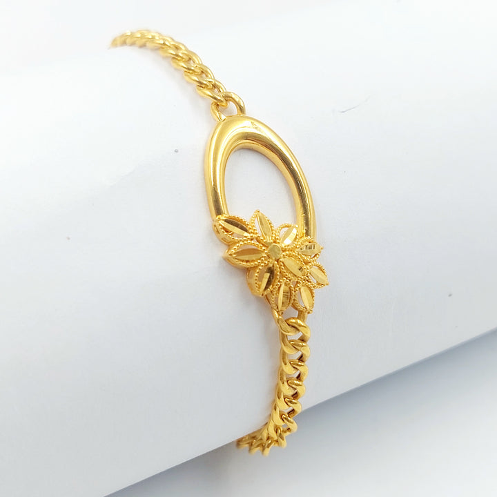 21K اسوارة ورق الشجر-مجوهرات الشيخ سعيد-Saeed Jewelry 