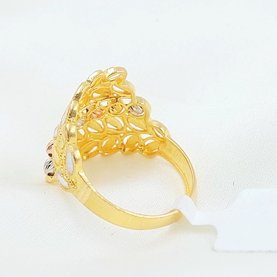21K خاتم ورق الشجر اكسترا-مجوهرات الشيخ سعيد-Saeed Jewelry 
