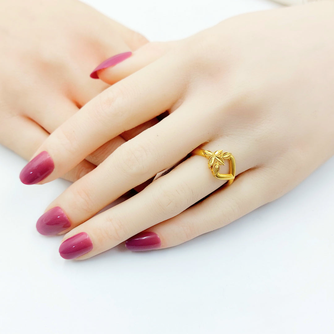 21K خاتم ورق الشجر-مجوهرات الشيخ سعيد-Saeed Jewelry 