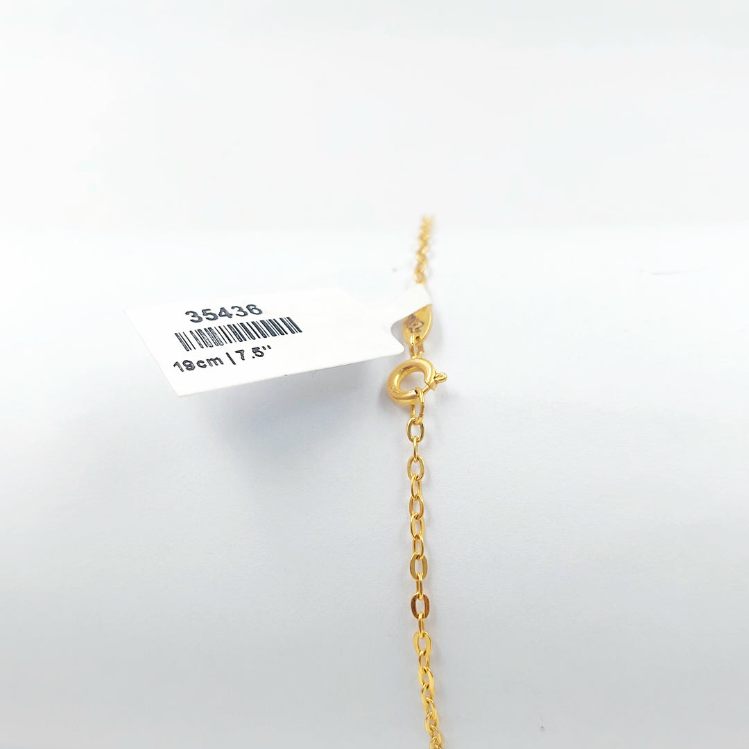 21K اسوارة ورق الشجر-مجوهرات الشيخ سعيد-Saeed Jewelry 