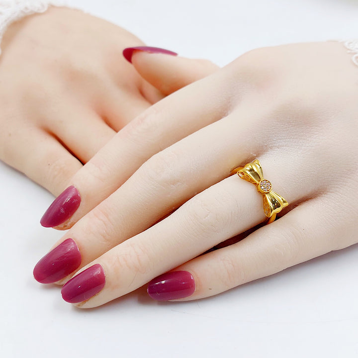 21K خاتم شكلة مرصع-مجوهرات الشيخ سعيد-Saeed Jewelry 