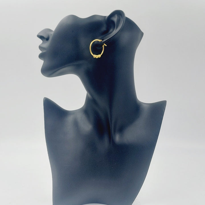 21K حلق ذبلة اكسترا-مجوهرات الشيخ سعيد-Saeed Jewelry 