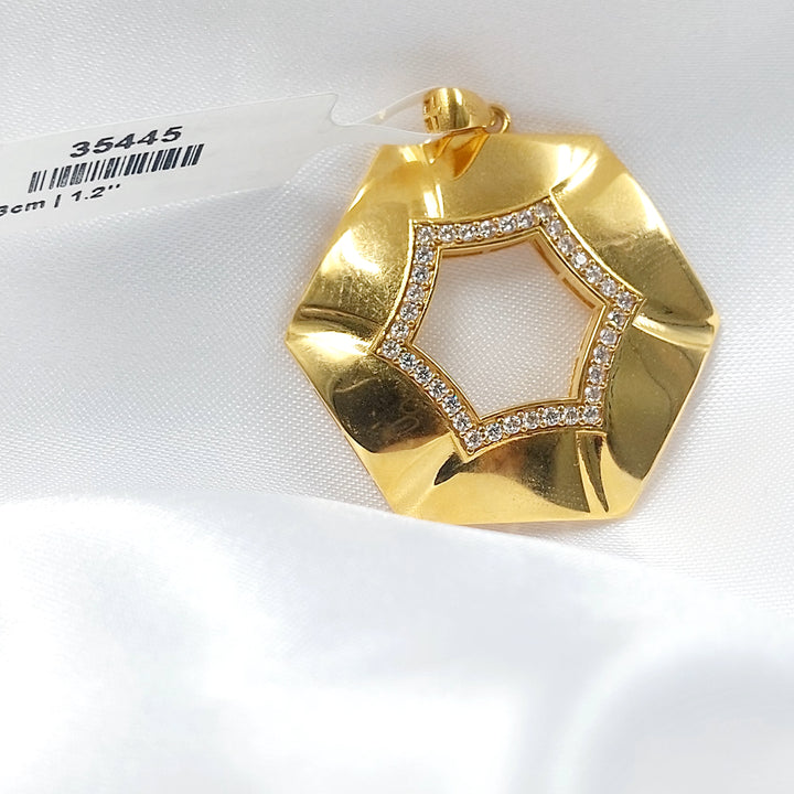 21K تعليقة سداسي مرصع-مجوهرات الشيخ سعيد-Saeed Jewelry 