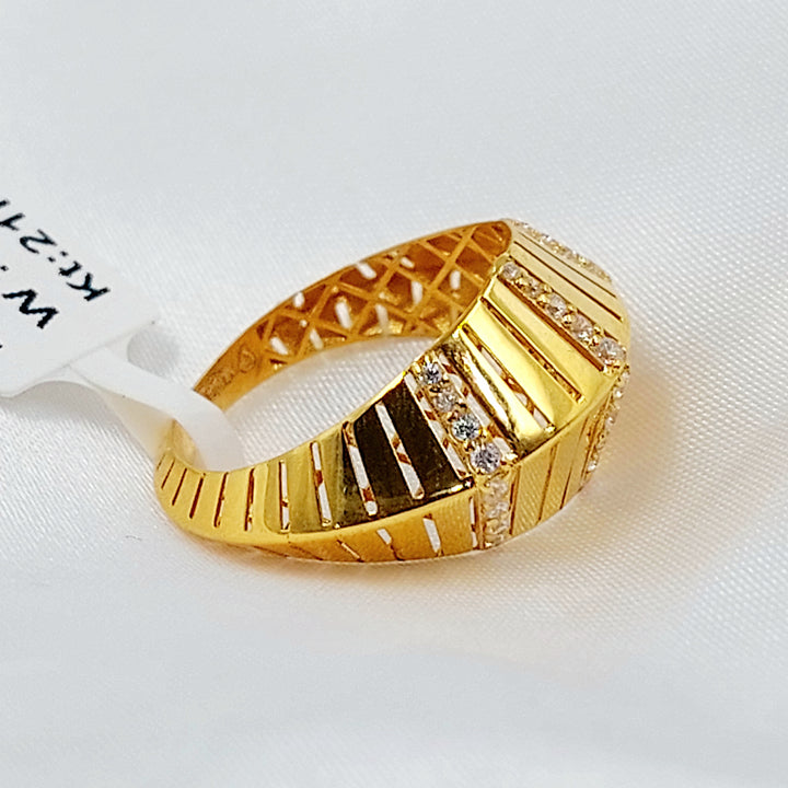 21K خاتم اكسترا مرصع-مجوهرات الشيخ سعيد-Saeed Jewelry 