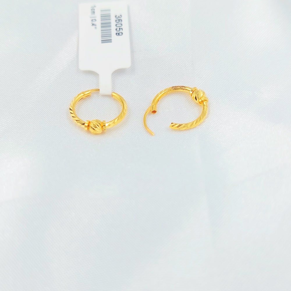 21K حلق ذبلة-مجوهرات الشيخ سعيد-Saeed Jewelry 