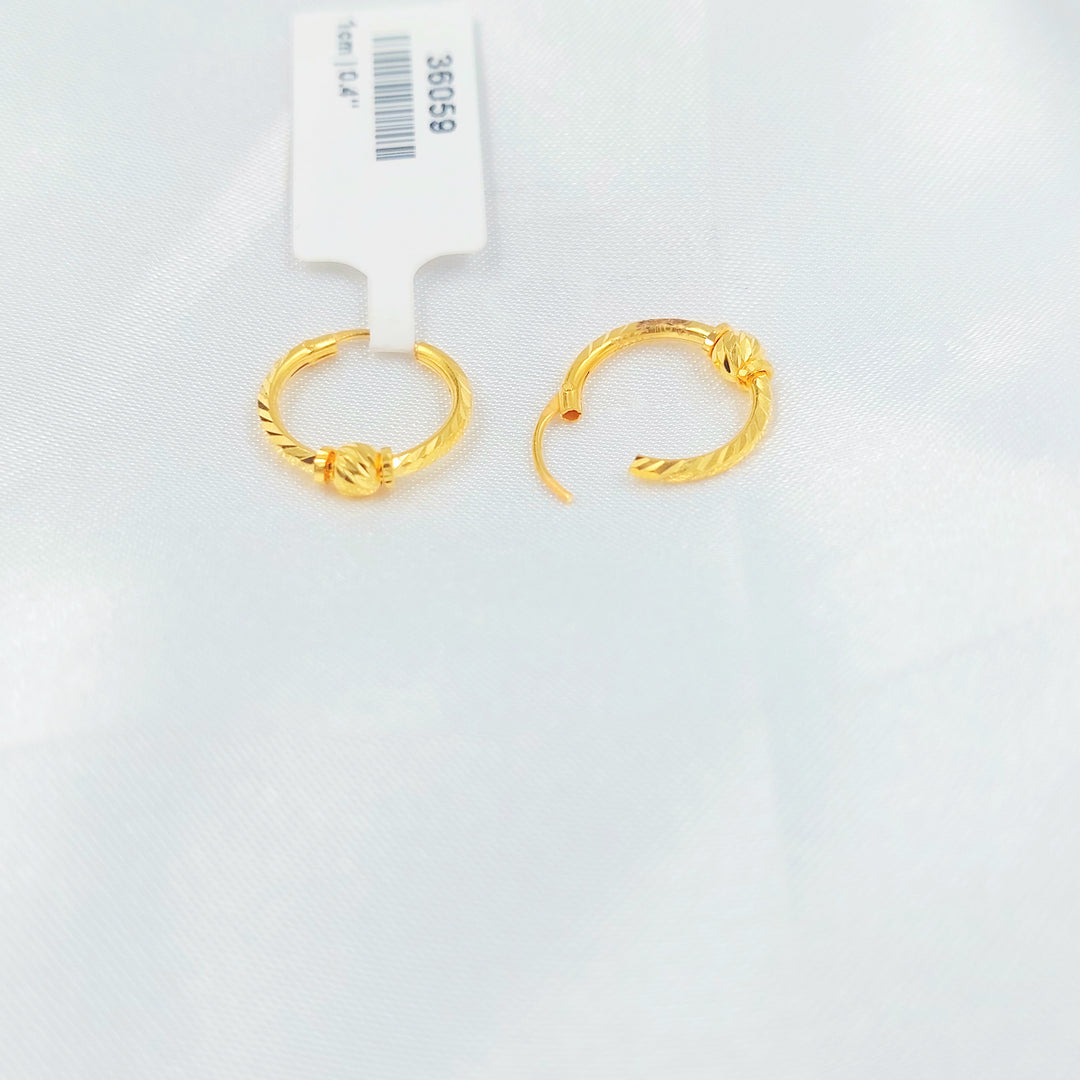 21K حلق ذبلة-مجوهرات الشيخ سعيد-Saeed Jewelry 