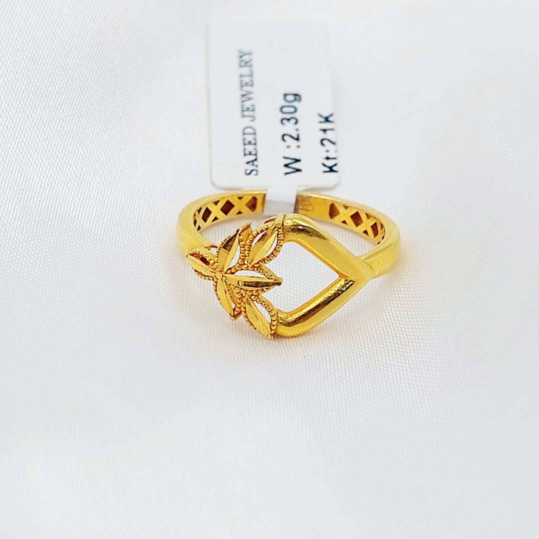 21K خاتم ورق الشجر-مجوهرات الشيخ سعيد-Saeed Jewelry 