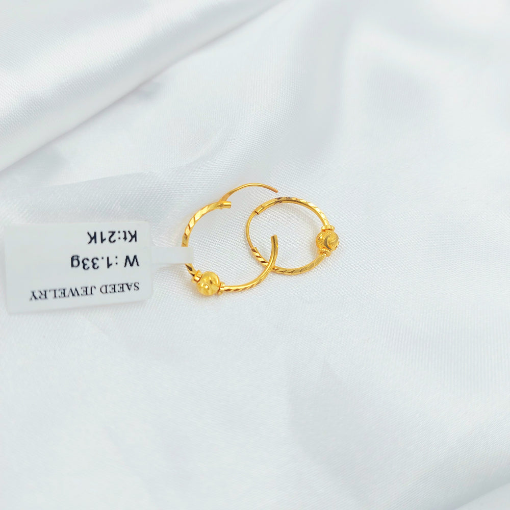 21K حلق ذبلة-مجوهرات الشيخ سعيد-Saeed Jewelry 