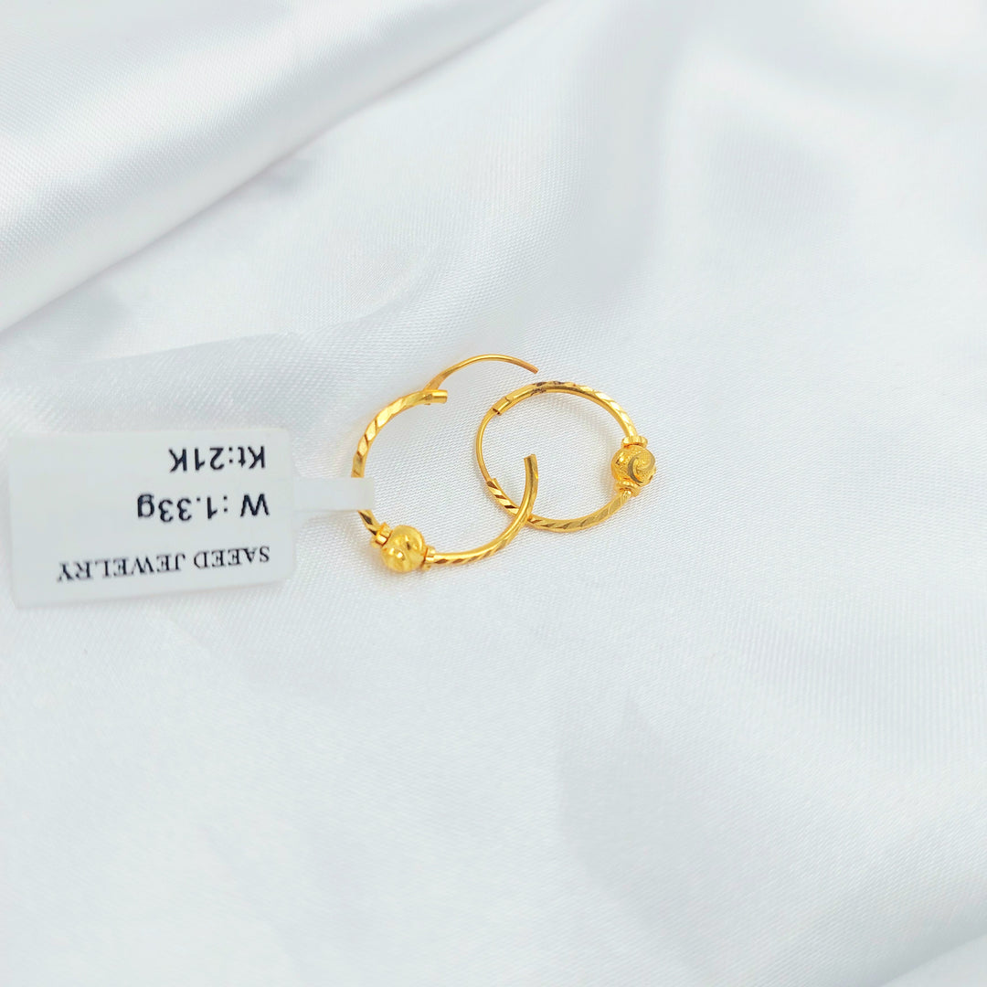 21K حلق ذبلة-مجوهرات الشيخ سعيد-Saeed Jewelry 