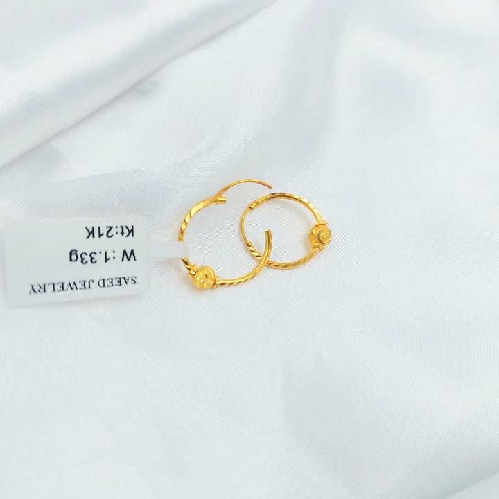 21K حلق ذبلة-مجوهرات الشيخ سعيد-Saeed Jewelry 